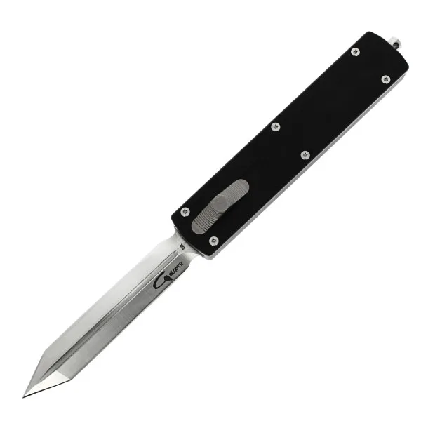 GOLGOTH - G12G - Couteau automatique lame glaive double tranchant acier D2 manche aluminium