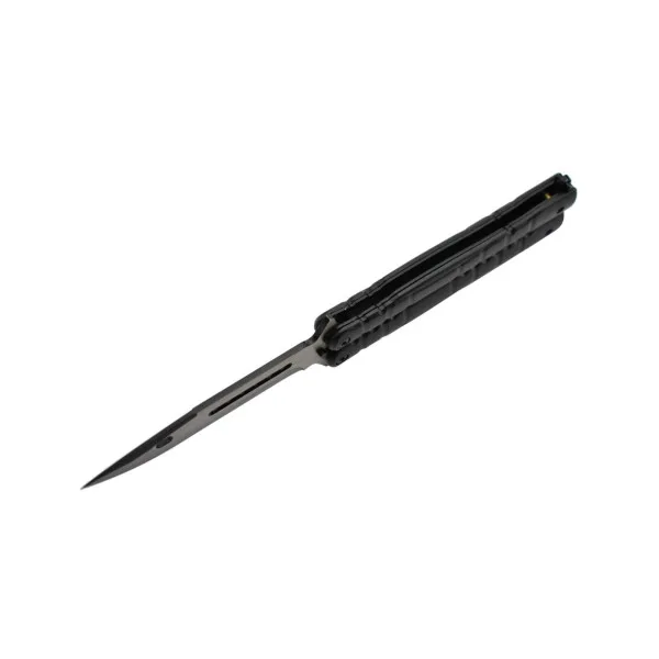 MAXKNIVES - P49 - Couteau papillon lame acier 3CR13 manche aluminium anodisé noir - 3