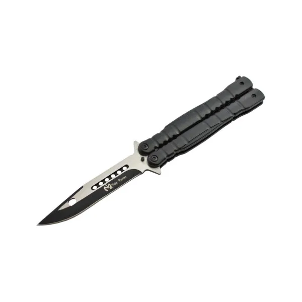 MAXKNIVES - P49 - Couteau papillon lame acier 3CR13 manche aluminium anodisé noir - 5