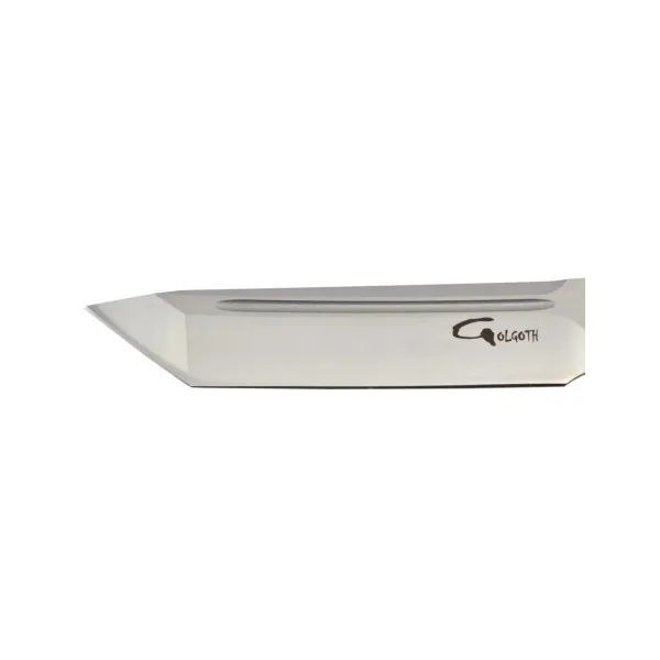 Golgoth G11F1 Noir. Couteau automatique OTF lame tanto acier D2 manche aluminium noir et fibre de carbone - 4