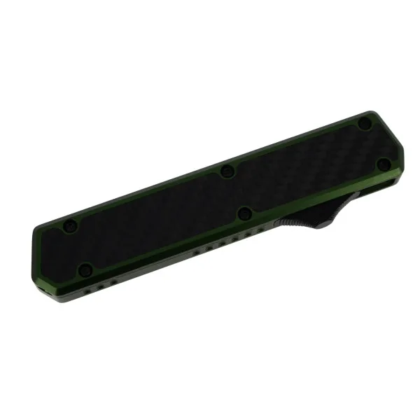 GOLGOTH - G11B2 - Vert OTF lame double tranchant acier D2 manche aluminium vert et fibre de carbone - 4