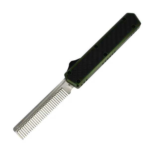 GOLGOTH - G11A2 - Vert OTF peigne acier D2 manche aluminium vert et fibre de carbone
