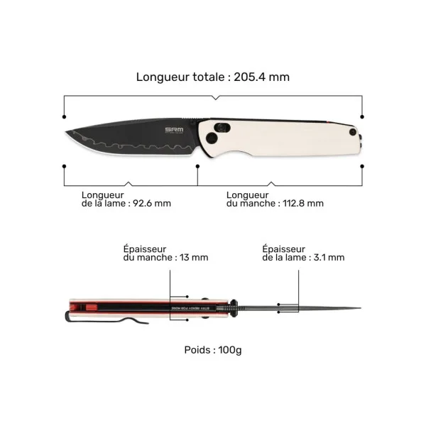 SRM - TERRIER 258L-GT2 - Couteau pliant - 2