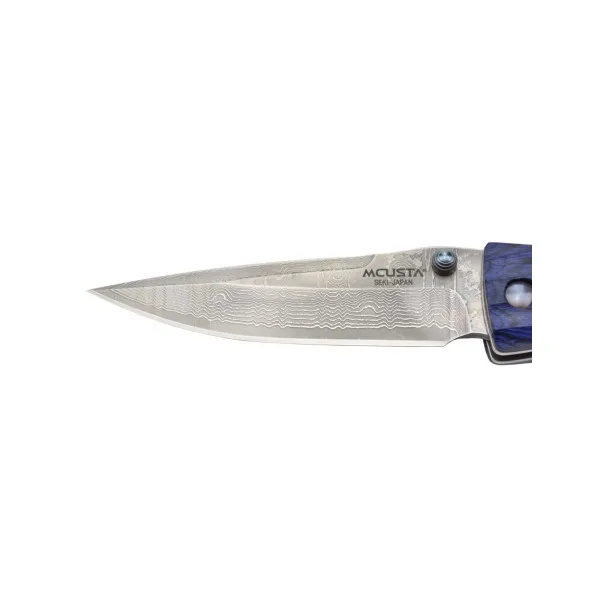 MCUSTA - MC186D V2.0 - Manche Pakka wood bleu et lame Damas - 4