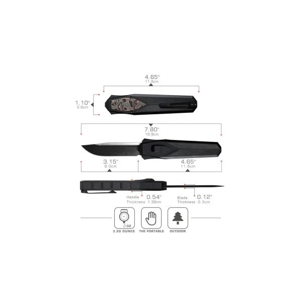REMETTE KNIVES - ZL103D14 - RT-SWORDFISH - Couteau OTF - 2