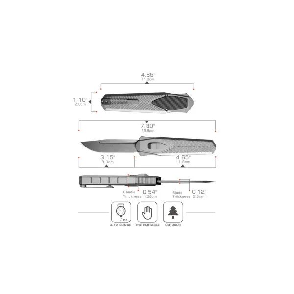 REMETTE KNIVES - ZL103D2 - RT-SWORDFISH - Couteau OTF - 3