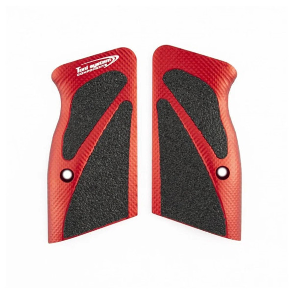 TONI SYSTEM GT213DC 3D Short Grips pour P19L-P21L-T95F-Stock , ROUGE  Chez DEVILLE ARMORY. Votre armurerie en ligne.