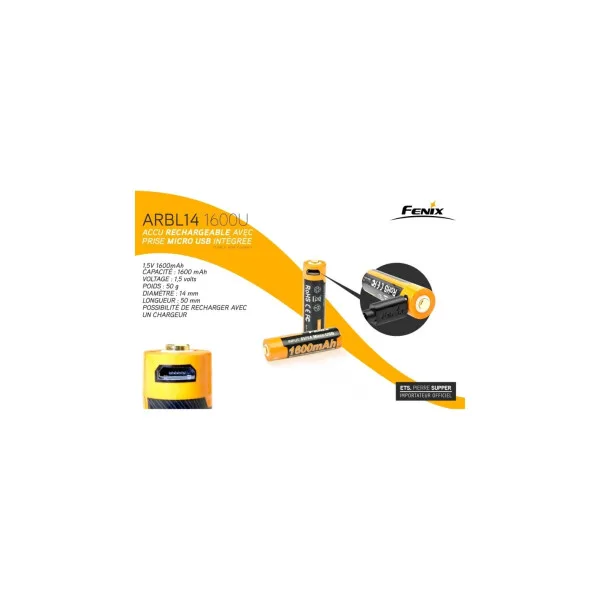 FENIX - ARBL14-1600U - Batterie 1,5V 1600mAh - 3