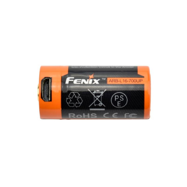 ACCU RECHARGEABLE 16340 3,6V 700 MAH MICRO USB
