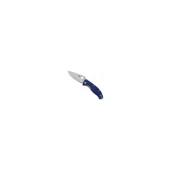 COUTEAU SPYDERCO TENACIOUS BLEU SEMI-DENTEE