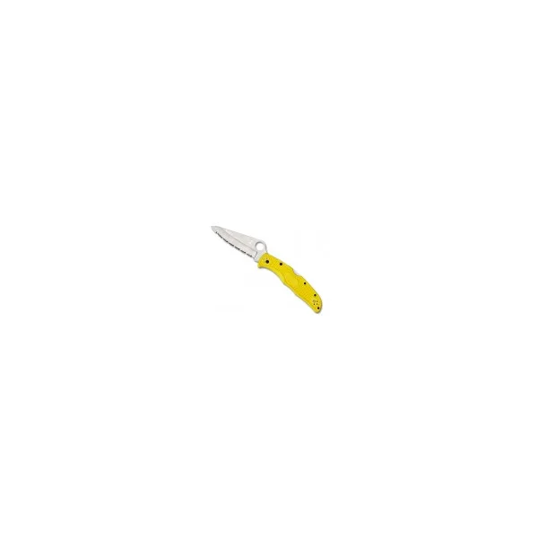 COUTEAU SPYDERCO PACIFIC SALT 2 JAUNE A DENTS