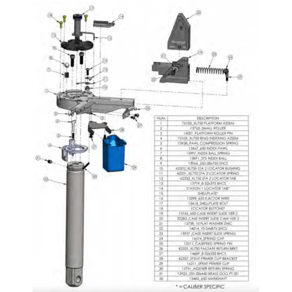 Dillon 13891 Boule d'indexation pour RL550 / XL650 / XL750  Chez DEVILLE ARMORY. Votre armurerie en ligne.