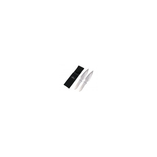 JEU 2 COUTEAUX LANCER THIRD 13CM TOUT INOX + ETUI | Deville Armory