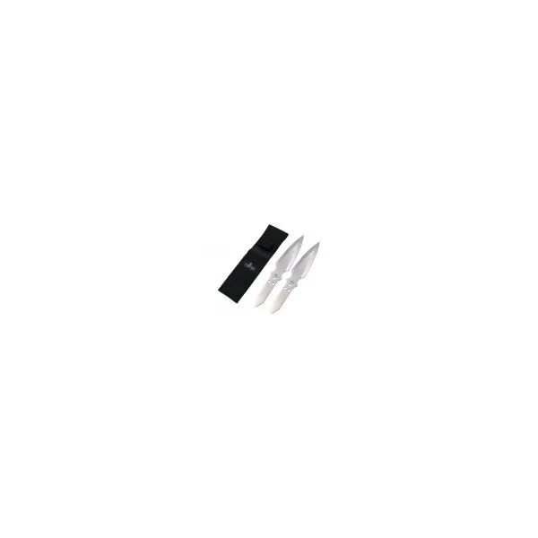 JEU 2 COUTEAUX LANCER THIRD 13CM TOUT INOX + ETUI | Deville Armory