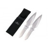 JEU 2 COUTEAUX LANCER THIRD 13CM TOUT INOX + ETUI | Deville Armory