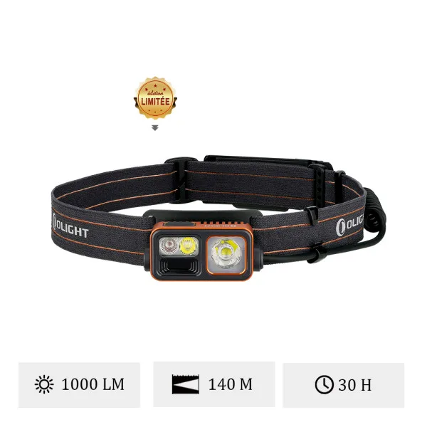 Olight Array 2S - Lampe Frontale LED Rechargeable 1000 Lumens