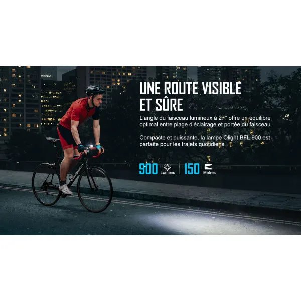 Olight BFL 900 - Éclairage Vélo Rechargeable 900 Lumens