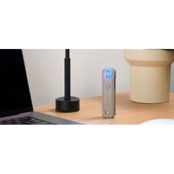 Oknife LK | Couteau Pliant en Acier M390 avec Lampe LED Rechargeable 400 Lumens et Éclairage RGB