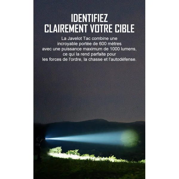 Olight Javelot Tac - Lampe Tactique à longue portée 600 mètres