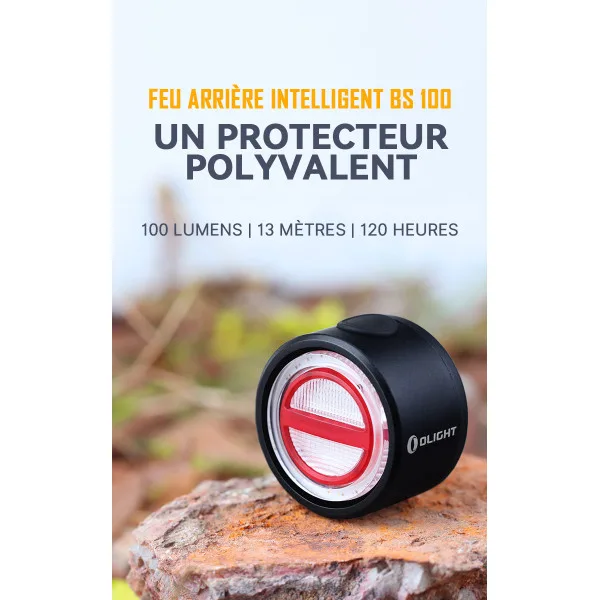 BS 100 | Feu arrière vélo rechargeable 100 lumens