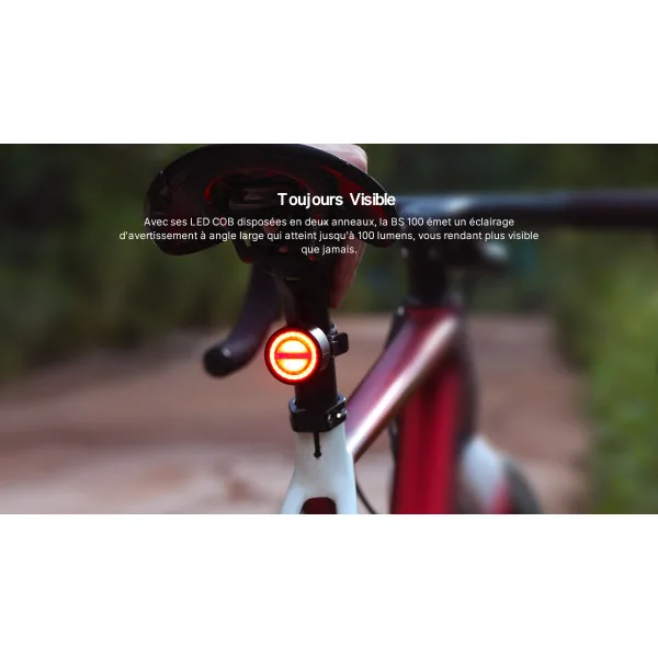 BS 100 | Feu arrière vélo rechargeable 100 lumens