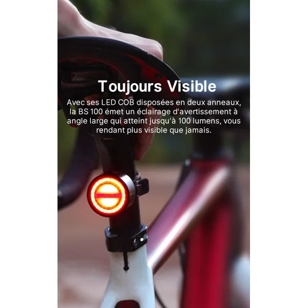 BS 100 | Feu arrière vélo rechargeable 100 lumens