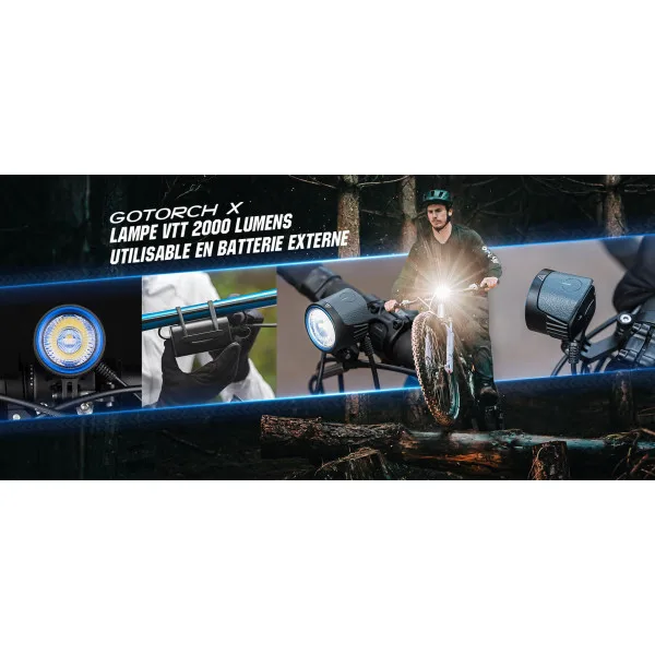 Olight Gotorch X - Lampe vélo puissante pour un vélo vtt