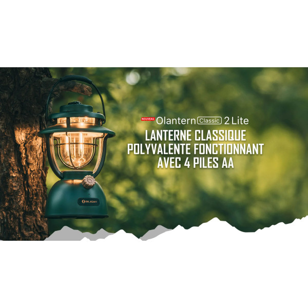 Olight Olantern Classic 2 Lite - Lanterne Classique Polyvalente Fonctionnant Avec 4 Piles AA