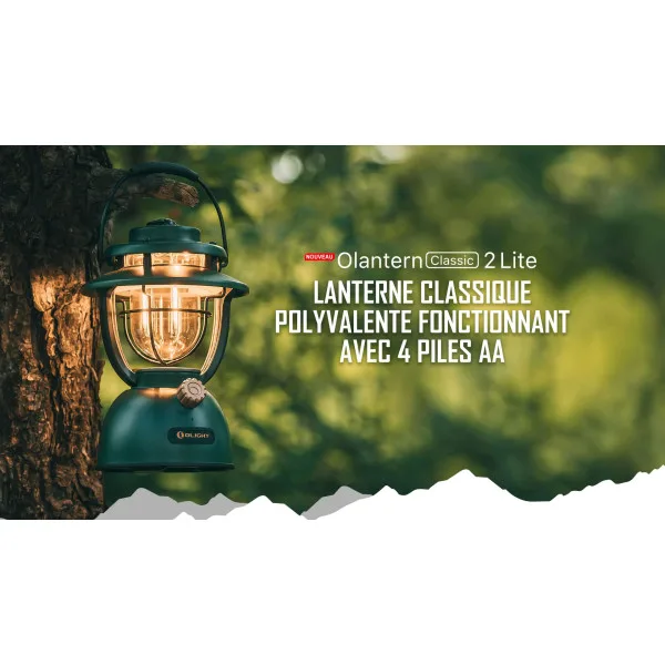 Olight Olantern Classic 2 Lite - Lanterne Classique Polyvalente Fonctionnant Avec 4 Piles AA