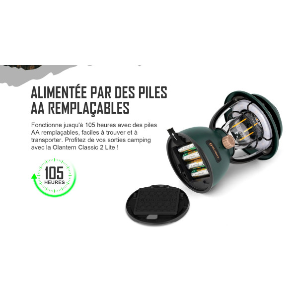 Olight Olantern Classic 2 Lite - Lanterne Classique Polyvalente Fonctionnant Avec 4 Piles AA