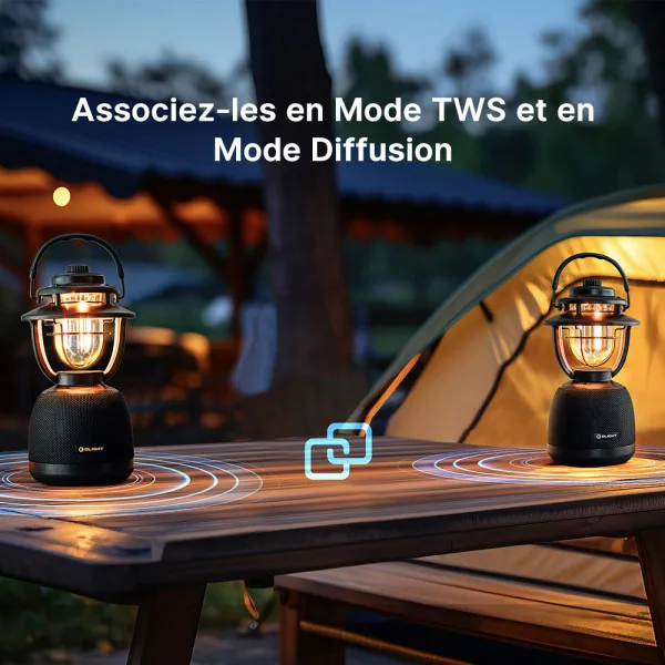 Olantern Music | Lampe camping avec chaîne Hi-Fi 2-en-1
