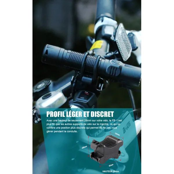 Olight FB-1 : Support Universel De Lampe Torche Sur Guidon Vélo/VTT