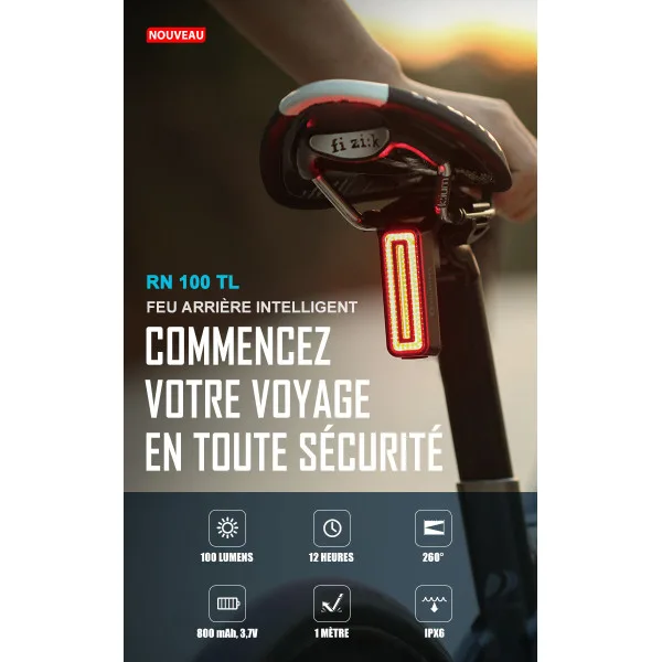 Olight RN 100 TL - Feu Arrière Vélo Intelligent 100 Lumens
