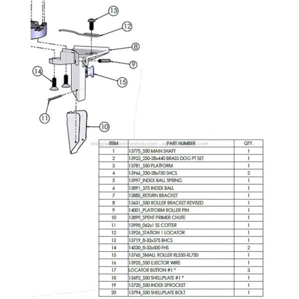 Dillon 14280 Ensemble de support de rouleau pour RL550  Chez DEVILLE ARMORY. Votre armurerie en ligne.