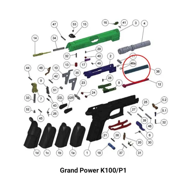 Arsenal Firearms Grand Power Ressort récupérateur pour K100