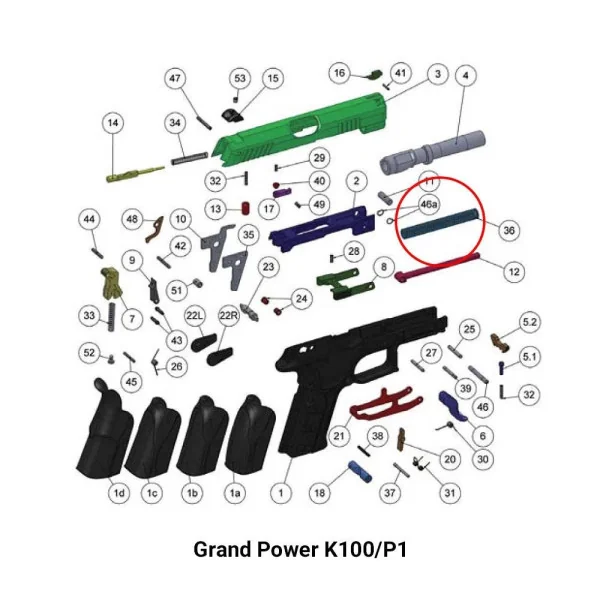 Arsenal Firearms Grand Power Ressort récupérateur pour K100