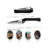 TACRAY KNIVES - TRFKK03N - Couteau de cuisine pliant lame VG10 manche G10 Noir - 4