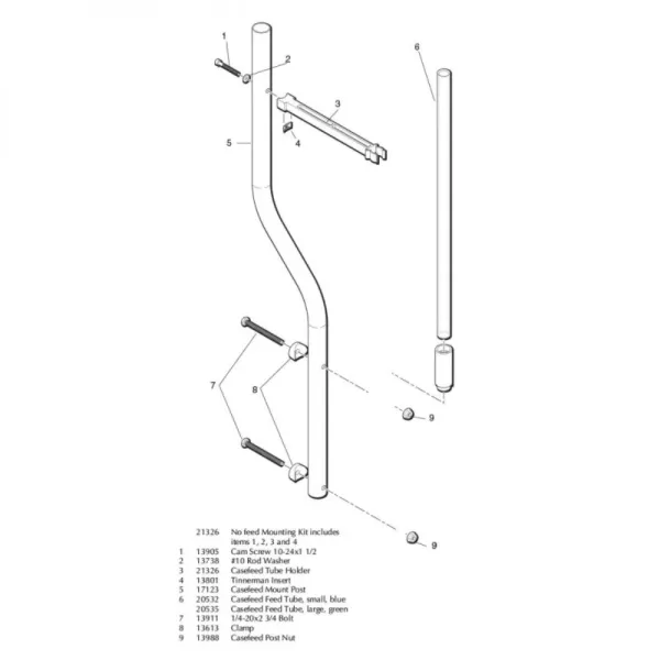 Dillon Casefeed Feed Tube pour XL650 / XL750, size: Petit