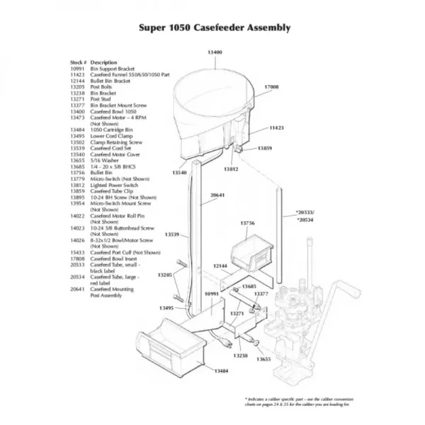 Dillon Casefeeder Tube 1100 pour Super 1050, calibre : Small Primer
