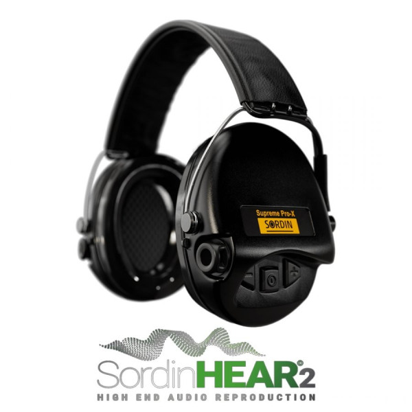 Casque anti-bruit électronique Sordin Supreme Pro-X – couleur Vert OD, serre-tête cuir