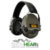 Casque anti-bruit électronique Sordin Supreme Pro-X – couleur Vert OD, serre-tête cuir