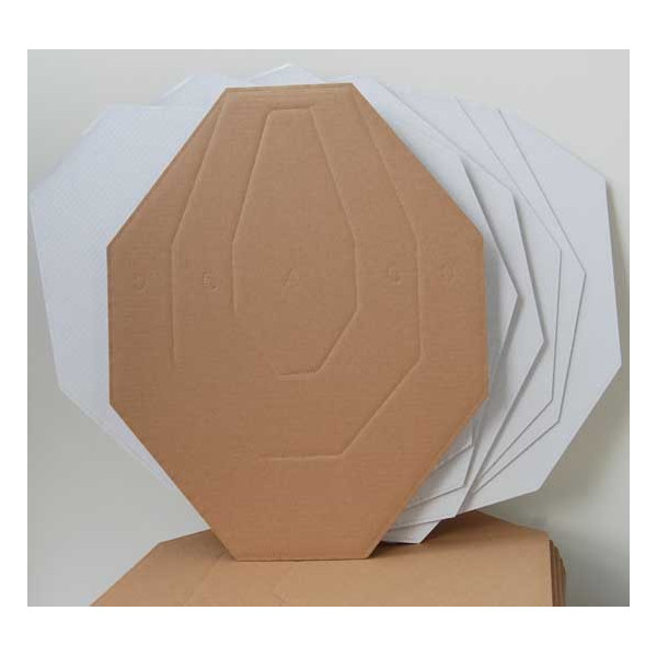 Cibles carton IPSC dos blanc – lot de 100 cibles