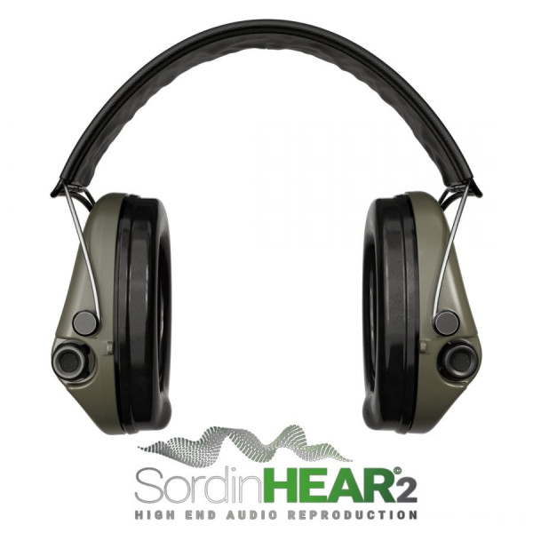 Casque anti-bruit électronique Sordin Supreme Pro-X – couleur Vert OD, serre-tête camouflage