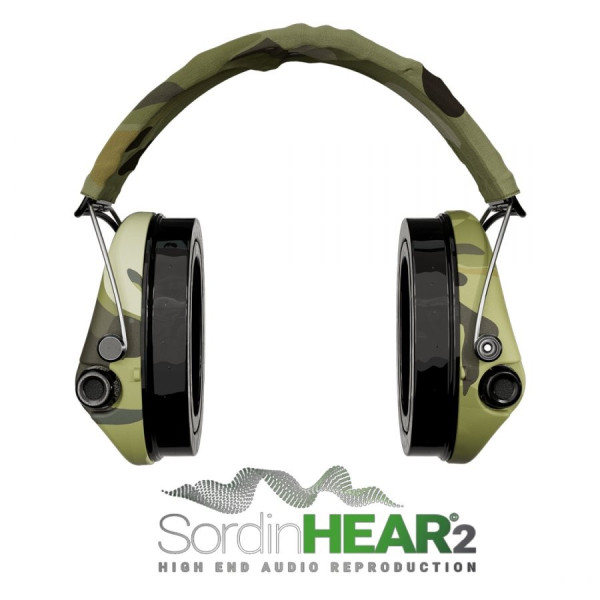 Casque anti-bruit électronique Sordin Supreme Pro-X LED gel – finition Full Camo