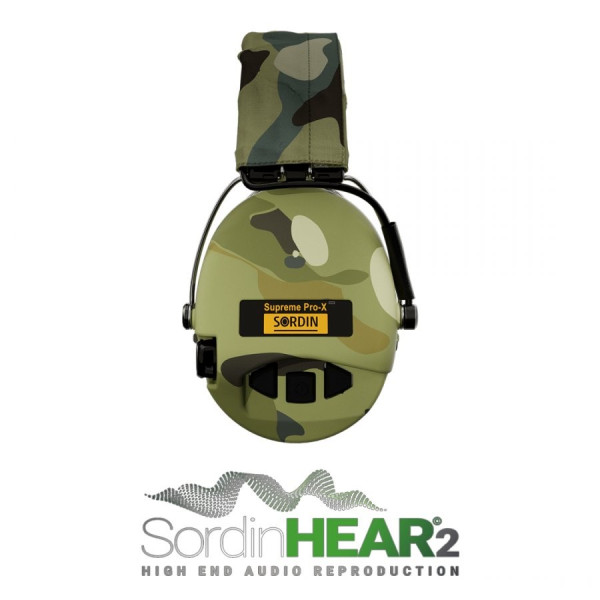 Casque anti-bruit électronique Sordin Supreme Pro-X LED gel – finition Full Camo