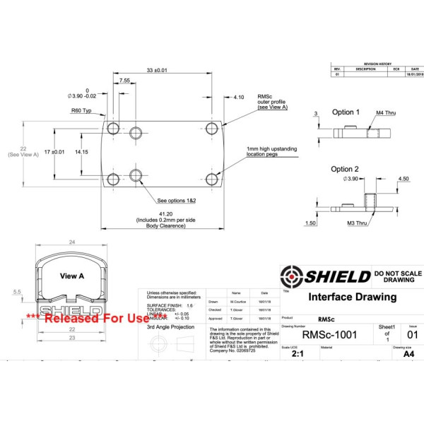 Viseur point rouge Shield RMSx Glass – point 4 MOA