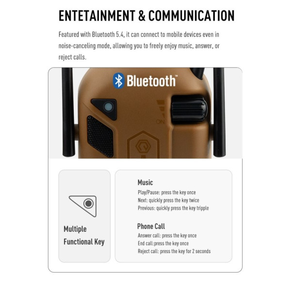 Casque anti-bruit actif Bluetooth Earmor M300T – couleur Noir