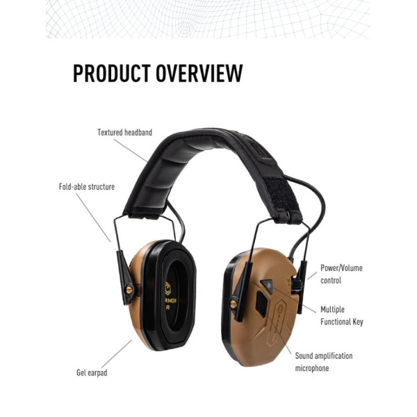 Casque anti-bruit actif Bluetooth Earmor M300T – couleur Brun