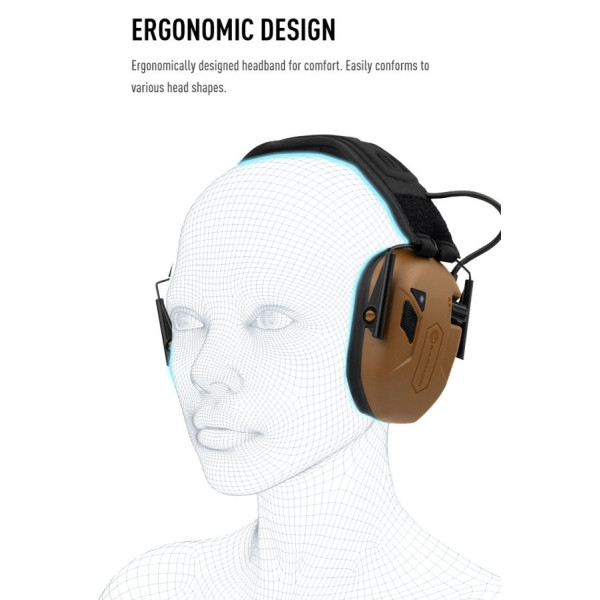 Casque anti-bruit actif Bluetooth Earmor M300T – couleur Brun