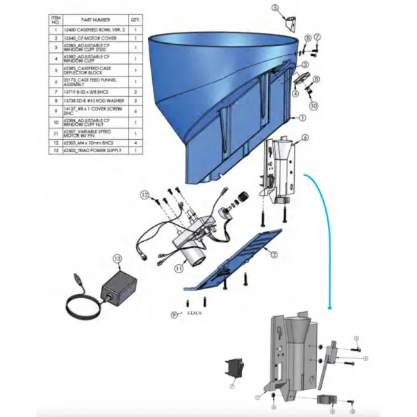 Dillon 62502 Casefeeder Cordset US & Euro for XL750